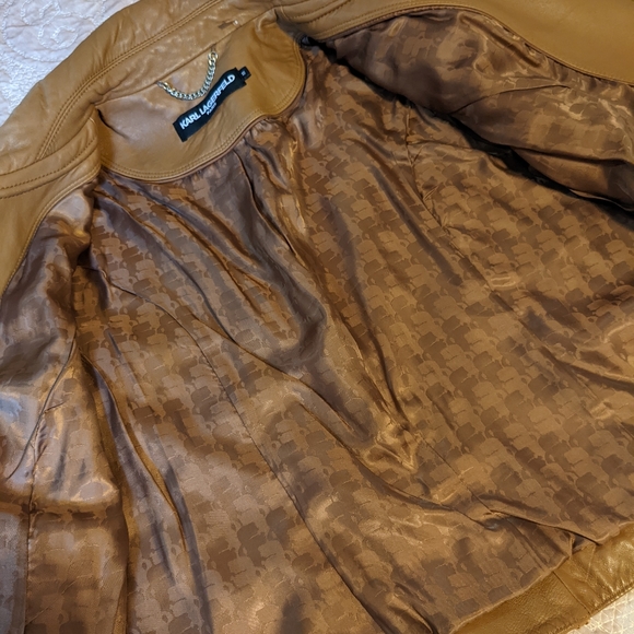 NWOT Karl Lagerfeld Genuine Leather Moto Jacket - Picture 7 of 14